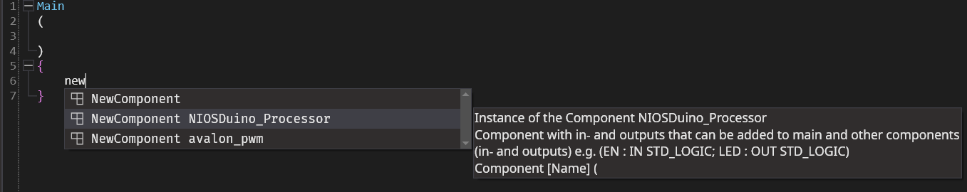 NIOS II Add Component